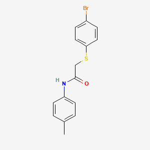 molecular formula C15H14BrNOS B4827480 2-[(4-bromophenyl)thio]-N-(4-methylphenyl)acetamide 