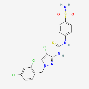 4-[({[4-CHLORO-1-(2,4-DICHLOROBENZYL)-1H-PYRAZOL-3-YL]AMINO}CARBOTHIOYL)AMINO]-1-BENZENESULFONAMIDE