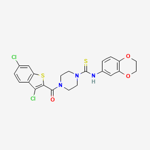 4-[(3,6-dichloro-1-benzothien-2-yl)carbonyl]-N-(2,3-dihydro-1,4-benzodioxin-6-yl)-1-piperazinecarbothioamide