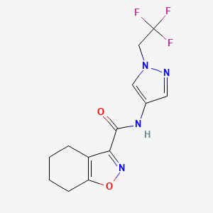 molecular formula C13H13F3N4O2 B4827566 N~3~-[1-(2,2,2-TRIFLUOROETHYL)-1H-PYRAZOL-4-YL]-4,5,6,7-TETRAHYDRO-1,2-BENZISOXAZOLE-3-CARBOXAMIDE 