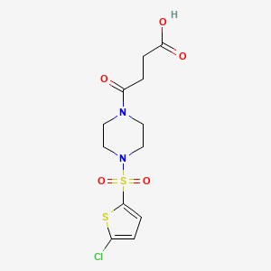 molecular formula C12H15ClN2O5S2 B4827576 4-{4-[(5-CHLORO-2-THIENYL)SULFONYL]PIPERAZINO}-4-OXOBUTANOIC ACID 