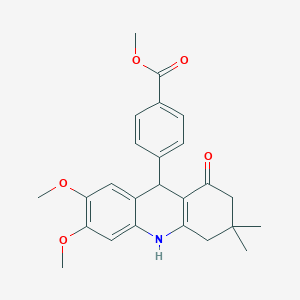 molecular formula C25H27NO5 B4827588 Methyl 4-(6,7-dimethoxy-3,3-dimethyl-1-oxo-1,2,3,4,9,10-hexahydroacridin-9-yl)benzoate 