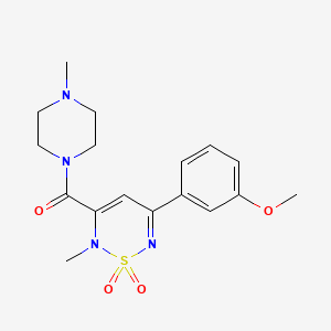 molecular formula C17H22N4O4S B4827605 5-(3-methoxyphenyl)-2-methyl-3-[(4-methyl-1-piperazinyl)carbonyl]-2H-1,2,6-thiadiazine 1,1-dioxide 