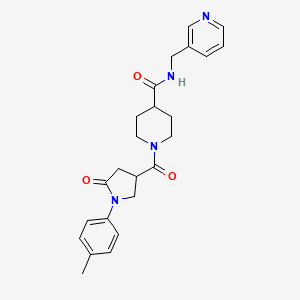 molecular formula C24H28N4O3 B4827617 1-[1-(4-METHYLPHENYL)-5-OXOPYRROLIDINE-3-CARBONYL]-N-[(PYRIDIN-3-YL)METHYL]PIPERIDINE-4-CARBOXAMIDE 