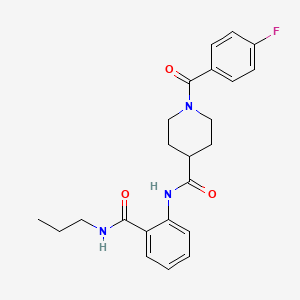 molecular formula C23H26FN3O3 B4827638 1-(4-fluorobenzoyl)-N-[2-(propylcarbamoyl)phenyl]piperidine-4-carboxamide 