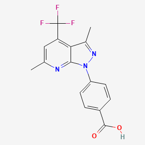 molecular formula C16H12F3N3O2 B4827681 4-[3,6-dimethyl-4-(trifluoromethyl)-1H-pyrazolo[3,4-b]pyridin-1-yl]benzoic acid 