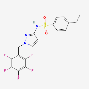 molecular formula C18H14F5N3O2S B4827691 4-ethyl-N-[1-(pentafluorobenzyl)-1H-pyrazol-3-yl]benzenesulfonamide 