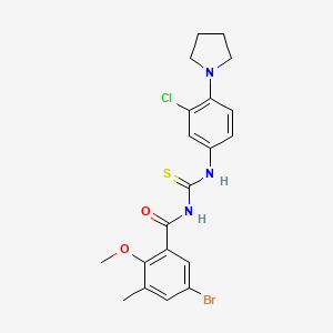 molecular formula C20H21BrClN3O2S B4827704 5-bromo-N-({[3-chloro-4-(1-pyrrolidinyl)phenyl]amino}carbonothioyl)-2-methoxy-3-methylbenzamide 