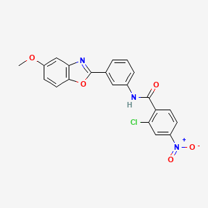 2-chloro-N-[3-(5-methoxy-1,3-benzoxazol-2-yl)phenyl]-4-nitrobenzamide