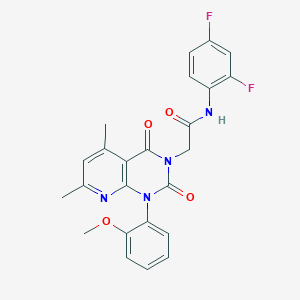 molecular formula C24H20F2N4O4 B4827721 N-(2,4-DIFLUOROPHENYL)-2-[1-(2-METHOXYPHENYL)-5,7-DIMETHYL-2,4-DIOXO-1H,2H,3H,4H-PYRIDO[2,3-D]PYRIMIDIN-3-YL]ACETAMIDE 