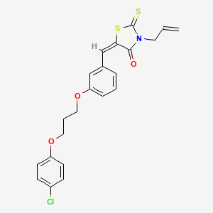 molecular formula C22H20ClNO3S2 B4827751 3-allyl-5-{3-[3-(4-chlorophenoxy)propoxy]benzylidene}-2-thioxo-1,3-thiazolidin-4-one 