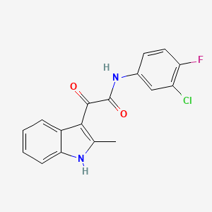 N-(3-chloro-4-fluorophenyl)-2-(2-methyl-1H-indol-3-yl)-2-oxoacetamide