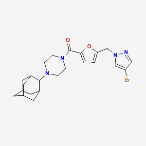 molecular formula C23H29BrN4O2 B4827772 1-(2-adamantyl)-4-{5-[(4-bromo-1H-pyrazol-1-yl)methyl]-2-furoyl}piperazine 