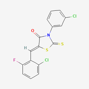 molecular formula C16H8Cl2FNOS2 B4827830 (5Z)-5-(2-chloro-6-fluorobenzylidene)-3-(3-chlorophenyl)-2-thioxo-1,3-thiazolidin-4-one 