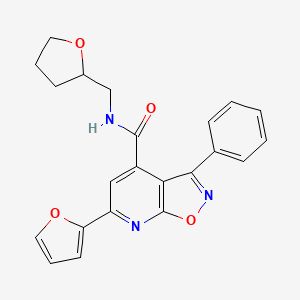 molecular formula C22H19N3O4 B4827843 6-(2-FURYL)-3-PHENYL-N~4~-(TETRAHYDRO-2-FURANYLMETHYL)ISOXAZOLO[5,4-B]PYRIDINE-4-CARBOXAMIDE 