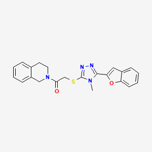 molecular formula C22H20N4O2S B4827849 2-{[5-(1-benzofuran-2-yl)-4-methyl-4H-1,2,4-triazol-3-yl]sulfanyl}-1-(3,4-dihydroisoquinolin-2(1H)-yl)ethanone 