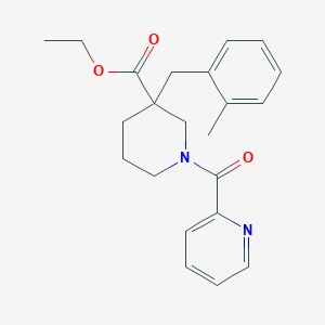 molecular formula C22H26N2O3 B4827894 ethyl 3-(2-methylbenzyl)-1-(2-pyridinylcarbonyl)-3-piperidinecarboxylate 