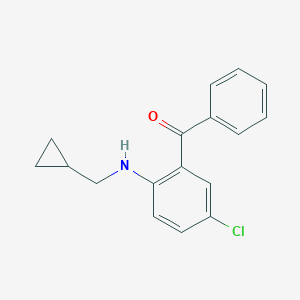 molecular formula C17H16ClNO B048279 {5-Chloro-2-[(cyclopropylmethyl)amino]phenyl}(phenyl)methanone CAS No. 2897-00-9