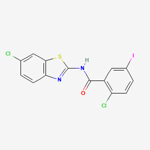 2-chloro-N-(6-chloro-1,3-benzothiazol-2-yl)-5-iodobenzamide