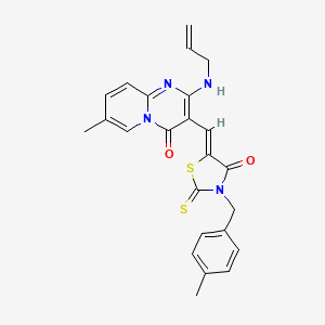 molecular formula C24H22N4O2S2 B4827906 (5Z)-5-({7-METHYL-4-OXO-2-[(PROP-2-EN-1-YL)AMINO]-4H-PYRIDO[1,2-A]PYRIMIDIN-3-YL}METHYLIDENE)-3-[(4-METHYLPHENYL)METHYL]-2-SULFANYLIDENE-1,3-THIAZOLIDIN-4-ONE 