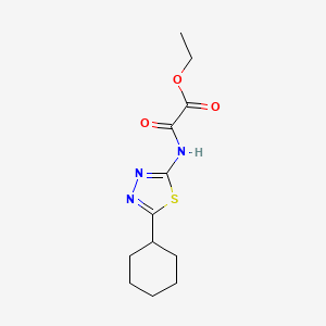 molecular formula C12H17N3O3S B4827912 ethyl [(5-cyclohexyl-1,3,4-thiadiazol-2-yl)amino](oxo)acetate 