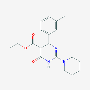 molecular formula C19H25N3O3 B4827916 Ethyl 6-(3-methylphenyl)-4-oxo-2-(piperidin-1-yl)-1,4,5,6-tetrahydropyrimidine-5-carboxylate 