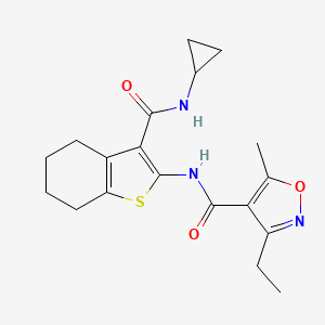 N-[3-(CYCLOPROPYLCARBAMOYL)-4,5,6,7-TETRAHYDRO-1-BENZOTHIOPHEN-2-YL]-3-ETHYL-5-METHYL-4-ISOXAZOLECARBOXAMIDE