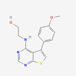 molecular formula C15H15N3O2S B4827970 2-{[5-(4-methoxyphenyl)thieno[2,3-d]pyrimidin-4-yl]amino}ethanol 