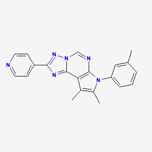 molecular formula C21H18N6 B4827993 8,9-DIMETHYL-7-(3-METHYLPHENYL)-2-(4-PYRIDYL)-7H-PYRROLO[3,2-E][1,2,4]TRIAZOLO[1,5-C]PYRIMIDINE 