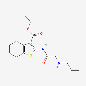 molecular formula C16H22N2O3S B4828022 ETHYL 2-{2-[(PROP-2-EN-1-YL)AMINO]ACETAMIDO}-4,5,6,7-TETRAHYDRO-1-BENZOTHIOPHENE-3-CARBOXYLATE 