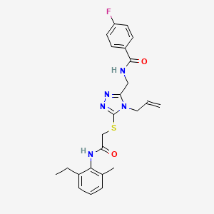 N-{[4-allyl-5-({2-[(2-ethyl-6-methylphenyl)amino]-2-oxoethyl}thio)-4H-1,2,4-triazol-3-yl]methyl}-4-fluorobenzamide