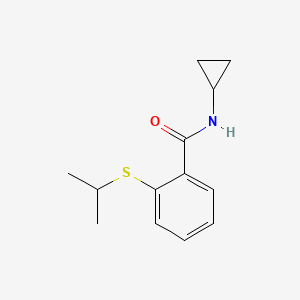 molecular formula C13H17NOS B4828055 N-cyclopropyl-2-(isopropylthio)benzamide 