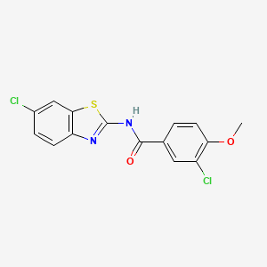 molecular formula C15H10Cl2N2O2S B4828061 3-chloro-N-(6-chloro-1,3-benzothiazol-2-yl)-4-methoxybenzamide 