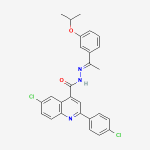 molecular formula C27H23Cl2N3O2 B4828064 6-chloro-2-(4-chlorophenyl)-N'-[1-(3-isopropoxyphenyl)ethylidene]-4-quinolinecarbohydrazide 