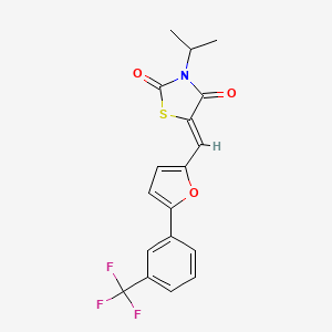 molecular formula C18H14F3NO3S B4828086 3-isopropyl-5-({5-[3-(trifluoromethyl)phenyl]-2-furyl}methylene)-1,3-thiazolidine-2,4-dione 