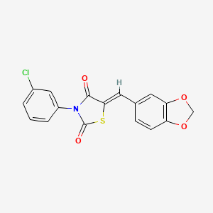 5-(1,3-benzodioxol-5-ylmethylene)-3-(3-chlorophenyl)-1,3-thiazolidine-2,4-dione