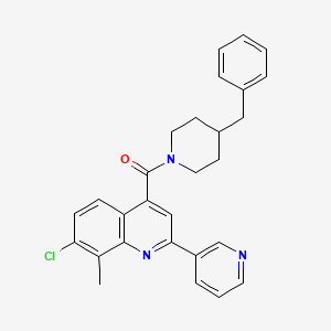 molecular formula C28H26ClN3O B4828119 4-[(4-benzyl-1-piperidinyl)carbonyl]-7-chloro-8-methyl-2-(3-pyridinyl)quinoline 