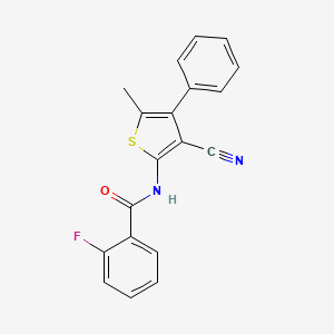 N-(3-cyano-5-methyl-4-phenylthiophen-2-yl)-2-fluorobenzamide