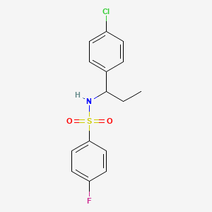 N-[1-(4-CHLOROPHENYL)PROPYL]-4-FLUOROBENZENE-1-SULFONAMIDE