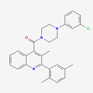 4-{[4-(3-chlorophenyl)-1-piperazinyl]carbonyl}-2-(2,5-dimethylphenyl)-3-methylquinoline