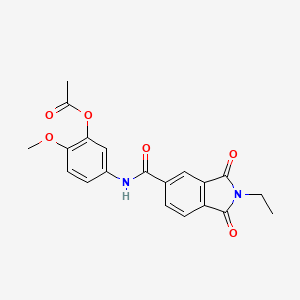 molecular formula C20H18N2O6 B4828153 5-{[(2-ethyl-1,3-dioxo-2,3-dihydro-1H-isoindol-5-yl)carbonyl]amino}-2-methoxyphenyl acetate 