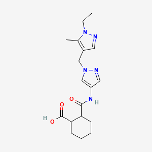 2-[({1-[(1-ETHYL-5-METHYL-1H-PYRAZOL-4-YL)METHYL]-1H-PYRAZOL-4-YL}AMINO)CARBONYL]-1-CYCLOHEXANECARBOXYLIC ACID