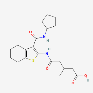 5-{[3-(Cyclopentylcarbamoyl)-4,5,6,7-tetrahydro-1-benzothiophen-2-yl]amino}-3-methyl-5-oxopentanoic acid