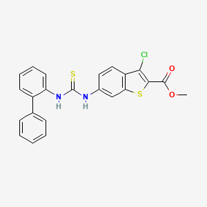 molecular formula C23H17ClN2O2S2 B4828183 methyl 6-{[(2-biphenylylamino)carbonothioyl]amino}-3-chloro-1-benzothiophene-2-carboxylate 