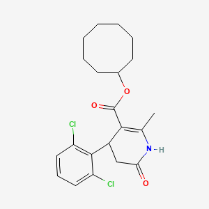 Cyclooctyl 4-(2,6-dichlorophenyl)-2-methyl-6-oxo-1,4,5,6-tetrahydropyridine-3-carboxylate