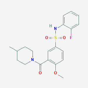 N-(2-fluorophenyl)-4-methoxy-3-[(4-methyl-1-piperidinyl)carbonyl]benzenesulfonamide