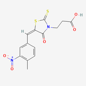 3-[(5E)-5-(4-methyl-3-nitrobenzylidene)-4-oxo-2-thioxo-1,3-thiazolidin-3-yl]propanoic acid