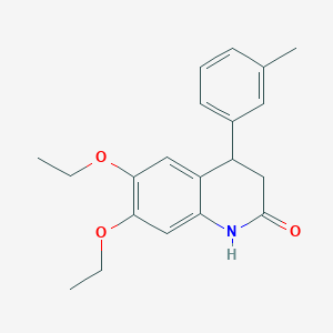 molecular formula C20H23NO3 B4828239 6,7-diethoxy-4-(3-methylphenyl)-3,4-dihydroquinolin-2(1H)-one 