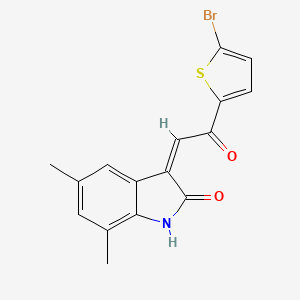 3-[2-(5-bromo-2-thienyl)-2-oxoethylidene]-5,7-dimethyl-1,3-dihydro-2H-indol-2-one