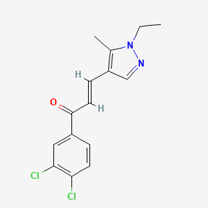 molecular formula C15H14Cl2N2O B4828358 (E)-1-(3,4-DICHLOROPHENYL)-3-(1-ETHYL-5-METHYL-1H-PYRAZOL-4-YL)-2-PROPEN-1-ONE 